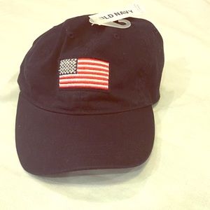 BNWT Old Navy kids hat navy flag America